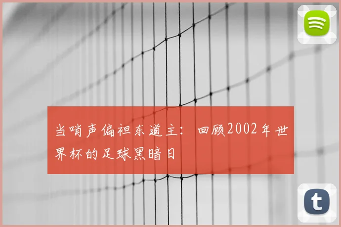 当哨声偏袒东道主：回顾2002年世界杯的足球黑暗日